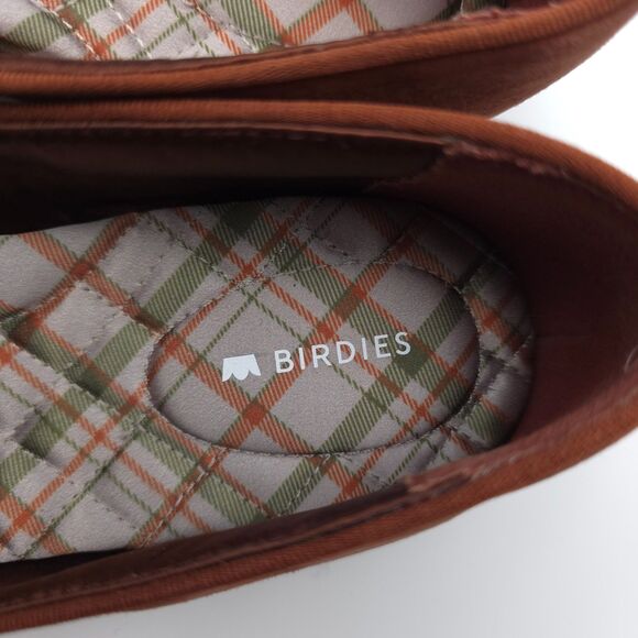 BIRDIES Starling Flat Brandy Suede Smoking Slipper Old Money Quiet Luxury Casual - Picture 7 of 9